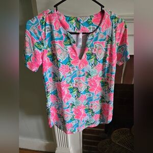 Lulu-B Pink and Blue Golf Top